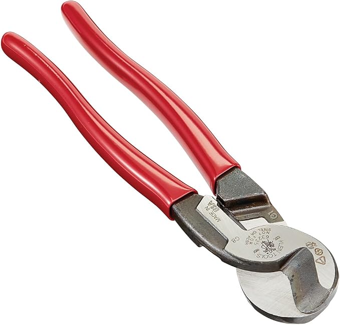 Klein Tools Cable Cutter, High Leverage Pliers Bundle - 9-Inch Aluminum Copper Cable Cutter, 8-Inch Diagonal Cutting Multi-Purpose Pliers