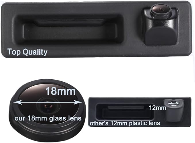 HD IP68 170° Rear View Reverse Trunk Handle Backup Camera Compatible with BMW F18 F35/F45 F46 F48 F80 520Li 525Li 530i 535Li 328Li 320Li/Z3 Z4 Z8 i3 /328i/F30 F31 F34 F32/F07 F10 F11/F26/F25/F15