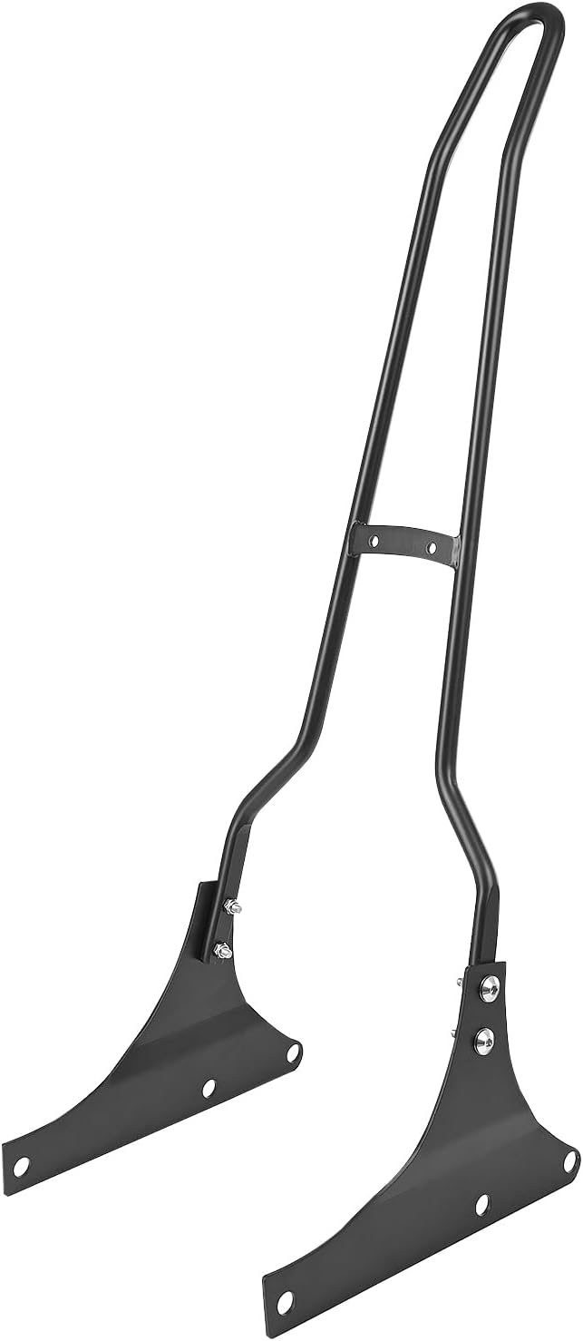 Motorcycle Passenger Sissy Bar Rear Tall Backrest Cushion Pad For Harley Davidson Heritage Softail Custom FXSTC Classic FLSTC Springer FLSTS Fat Boy EFI FLSTF (Black)