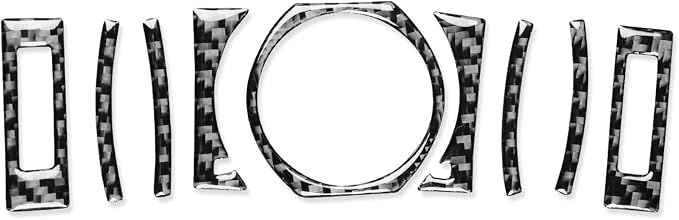 Soft Carbon Fiber Car Interior Middle Air Vent 9/Piece Decorative Sticker for Lexus RC300 350 200T 15-24 Carbon Fiber Interior Accessories