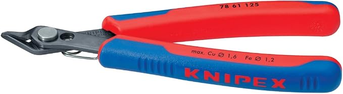 KNIPEX Electronics Super Knips and KNIPEX Long Nose Pliers with Cutter (2612200), 8 inches