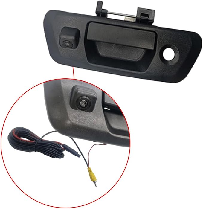Riloer Tailgate Handle Rear View Backup Camera with Dynamic Guidelines Black, Compatible with Nissan 2015-2018 Navara D23 NP300, CCD (Charge-Coupled Device) Tailgate Door Handle Camera