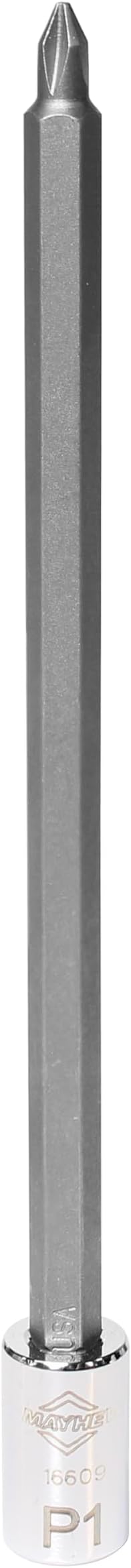 Mayhew Tools 16041 Phillips Insert Socket Bit Set, Chrome, 7-Piece Long-Length