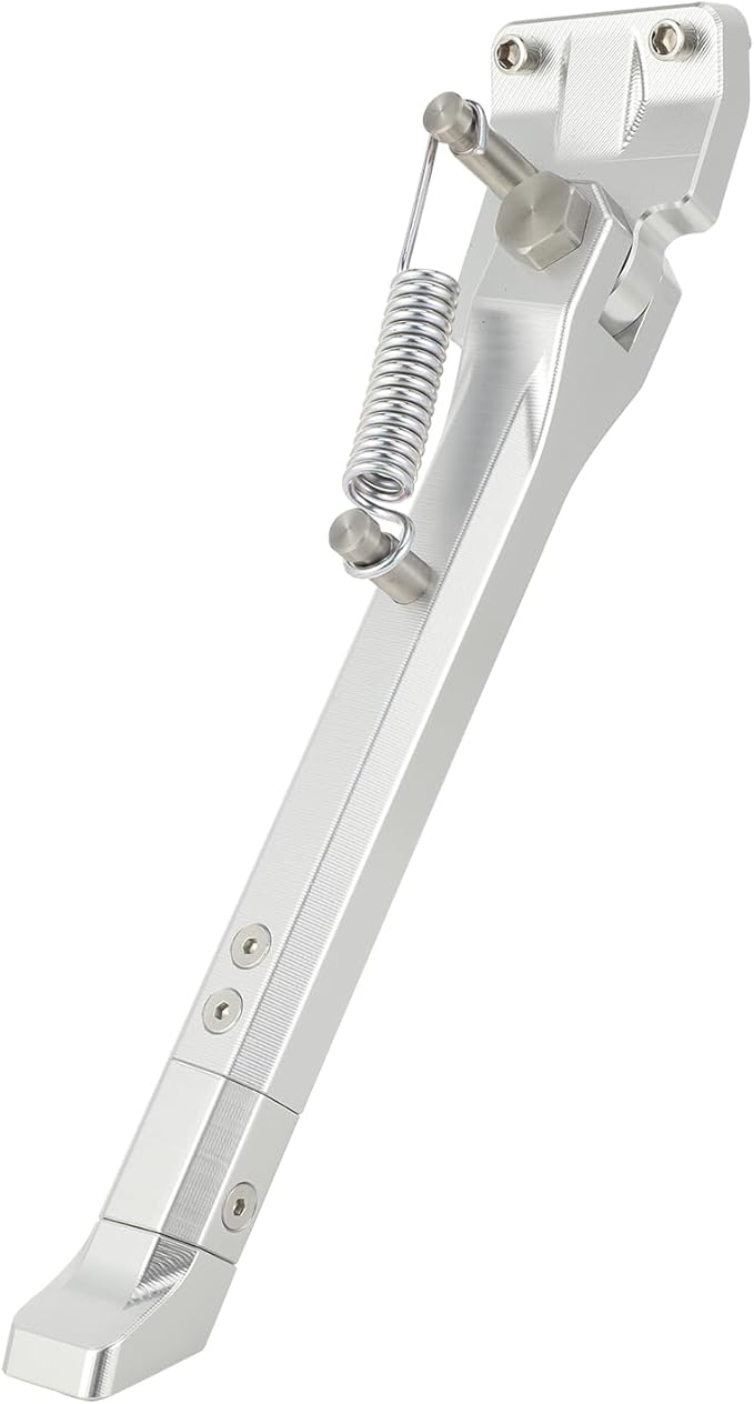Kickstand for Ebike,CNC Aluminum Adjuster Side Kick Stand for 24-29 Inch Electric Mountain Bike Bicycle with 40mm Mount Hole - Silver