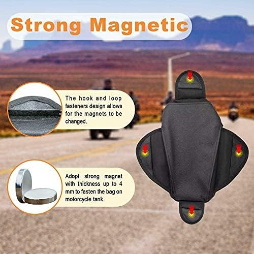 MASO Motorcycle Waterproof Tank Bag Oxford Magnetic Saddlebag Black Universal Motorbike Bags Travel Tool Tail Luggage with USB Charger LED Voltage Display