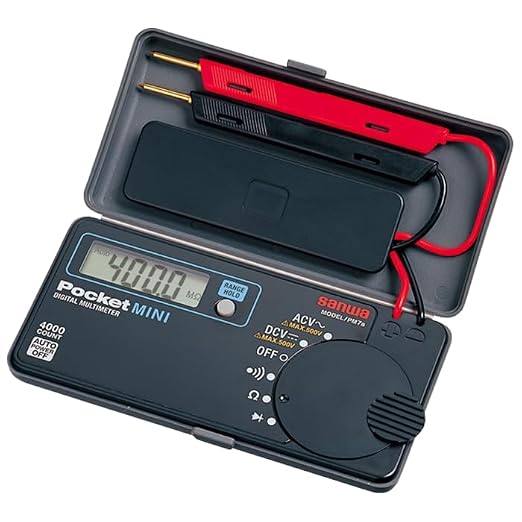 Sanwa PM7A Pocket mini Size Portable Multimeter DMM 4000 Count DC AC with Integrated Protective case Japan quanlity(PM7a)