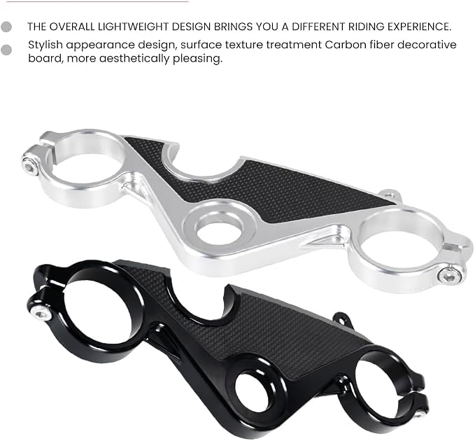 ONE.K.S Motorcycle Uplink Triple Tree Forks Front End Upper Top Clamp CNC Aluminum Steering Clamp Fit for YZF R6 European Version 2017-2025 (Black-TX)
