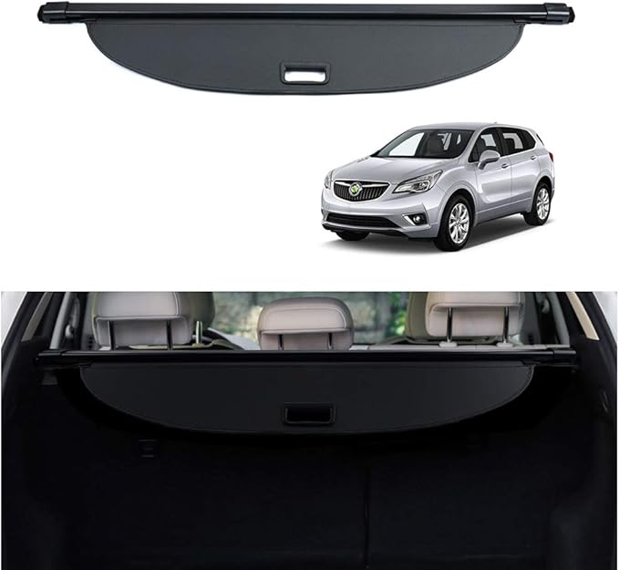Powerty Retractable Cargo Cover for 2015-2020 Buick Envision, Canvas Texture Trunk Cover Privacy Screen Rear Security Shade for Envision Accessories