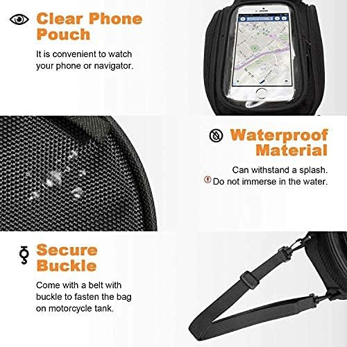 MASO Motorcycle Waterproof Tank Bag Oxford Magnetic Saddlebag Black Universal Motorbike Bags Travel Tool Tail Luggage with USB Charger LED Voltage Display