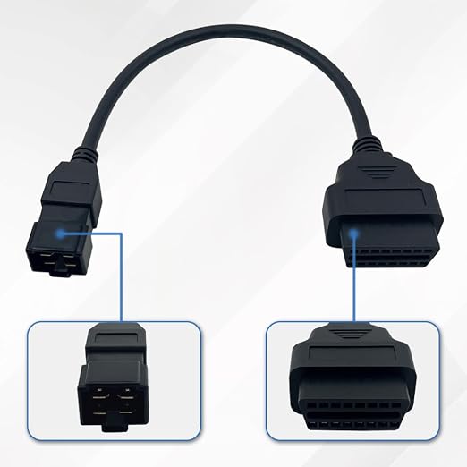 OBD2 Adapter Cable for HITACHI 24V Diesel Vehicles 4 Pin OBD2 16Pin to OBD1 4Pin OBDII Car Diagnostic Connector Compatible with OBD II Diagnostic Scanner