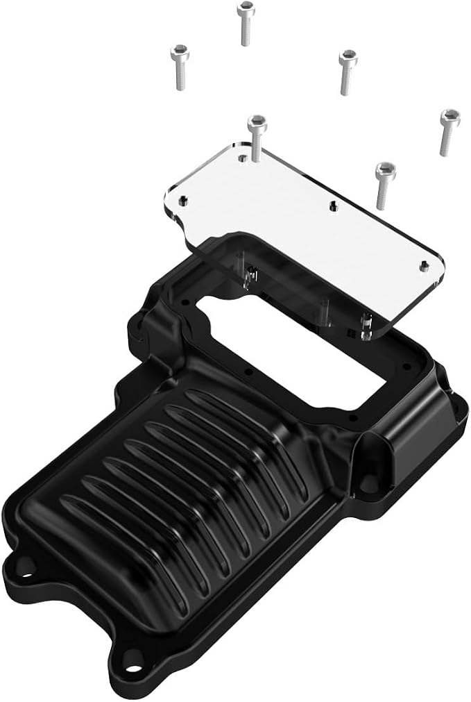 POWER JAMES Visible Transmission Top Cover Compatible with Harley Davidson 2008-2017 Dyna and Softail, 06-2017 Touring Models with Twin Cam (Black) (Black)