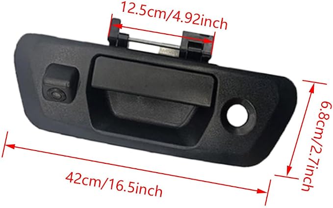 Riloer Tailgate Handle Rear View Backup Camera with Dynamic Guidelines Black, Compatible with Nissan 2015-2018 Navara D23 NP300, CCD (Charge-Coupled Device) Tailgate Door Handle Camera