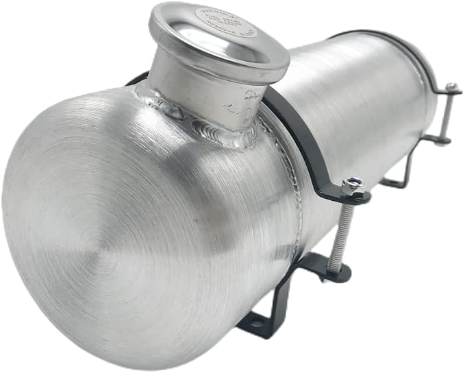 JSD 2.125 Gallons 6"x20" Aluminum Spun Round Gas Tank End Fill 1/4" NPT Outlet - for mini bike,go kart, Log splitter