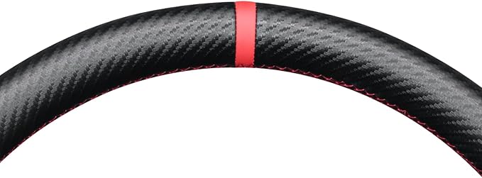 MEWANT DIY Matte PU Carbon Fiber Embossed Suede Steering Wheel Cover for Chevy Silverado Blazer 1500 Silverado 2500