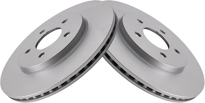 TRQ Rear Brake Rotor Set G Coated Vented Compatible with 2005-2014 Ford Mustang