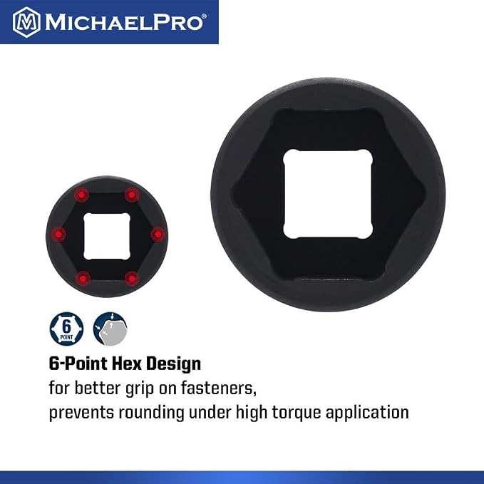 MichaelPro 1/2 Inch Low Profile Impact Socket Set, 14-Piece Low Profile Sockets, CR-MO, with Socket Rail | MP005046