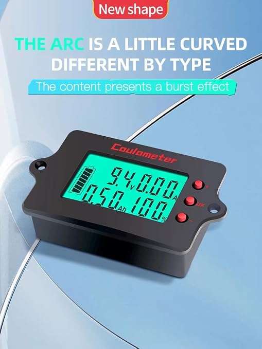 Battery Capacity Tester with Coulomb Counter - DC 8-120V 0-500A, Multifunctional Voltmeter/Ammeter, Suitable for Touring Car & Electric Car (500A+3M USB)