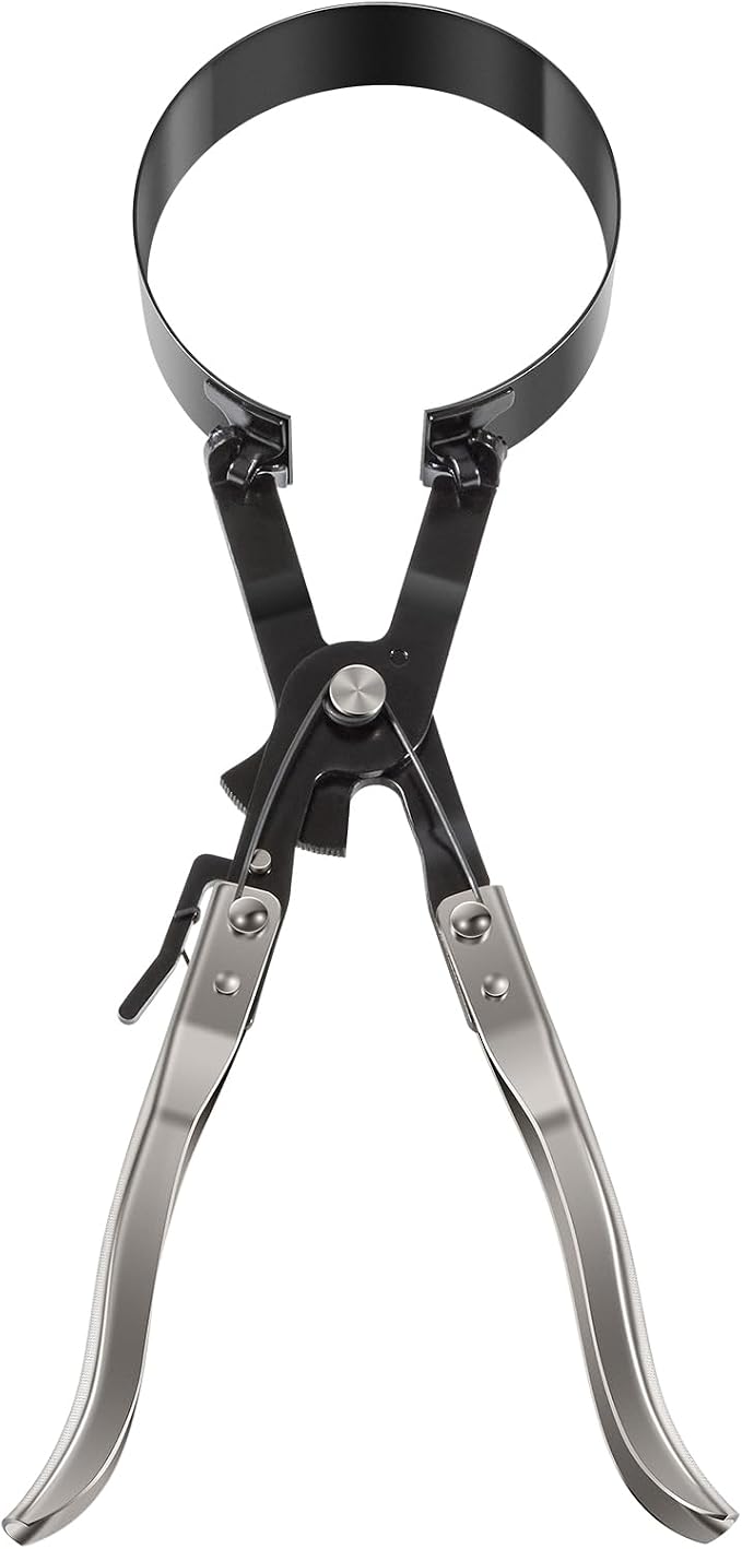 940387 Piston Ring Compressor Tool Set with 6 Piston Rings | 2-7/8" to 4-3/8", Ratchet Compression Pliers and Clamps, Professional Engine Maintenance, Storage Case