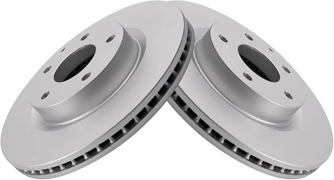 TRQ Front Brake Rotor Set G Coated Vented Compatible with 2014-2018 Mazda 3 2016-2021 Mazda CX-3