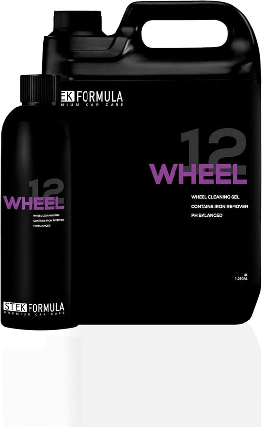 12 Wheel | Wheel Cleaner with Iron Remover | pH Balanced Color Change for Brake Dust | Viscous Gel Cling on Barrels and Faces | Clear Coated Wheel Safe When Used Correctly | 4 Liters