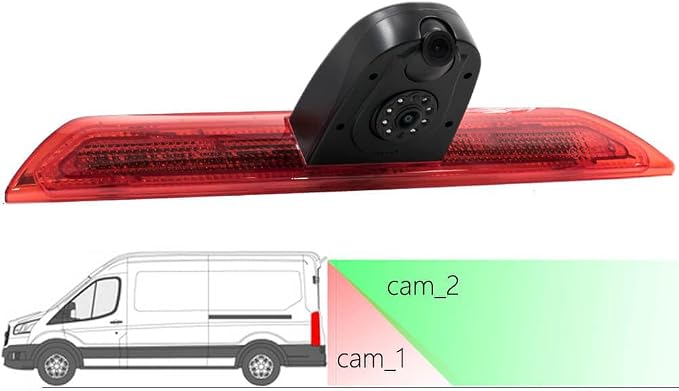 Brake Light Backup Double Lens Camera Compatible for Ford Transit Vans 2014-2018