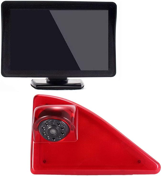 HD Brake Light Rear View Backup Camera Set with 4.3 Inch LCD Monitor,Van Night Vision Reversing Camera Replacement for Renault Master ab 2010/Nissan NV400 ab 2010/Opel Vauxhall Movano ab 2010