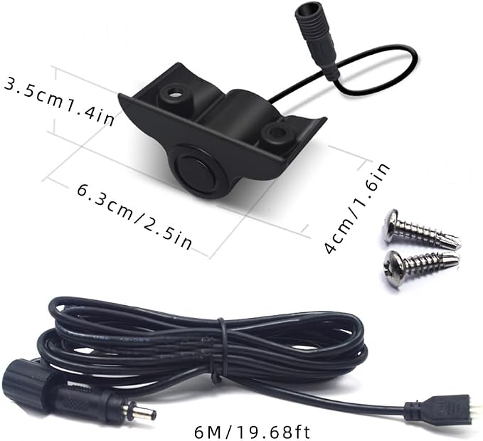 Parktronic 4 Parking Sensor Kit Backup Radar System 24V Distance Detection LCD Sound Warning for Truck Trailer Pickups RV Lorry Van
