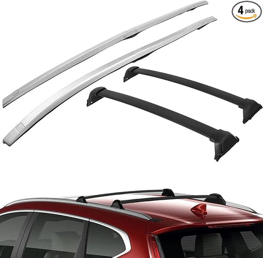 4Pcs Roof Rack Cross Bar Side Rails 2017-2022 for Honda CRV CR-V Luggage Carrier Aluminum