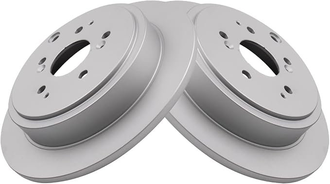 TRQ Rear Brake Rotor Set G Coated Solid Compatible with 2001-2006 Acura MDX 2003-2008 Honda Pilot