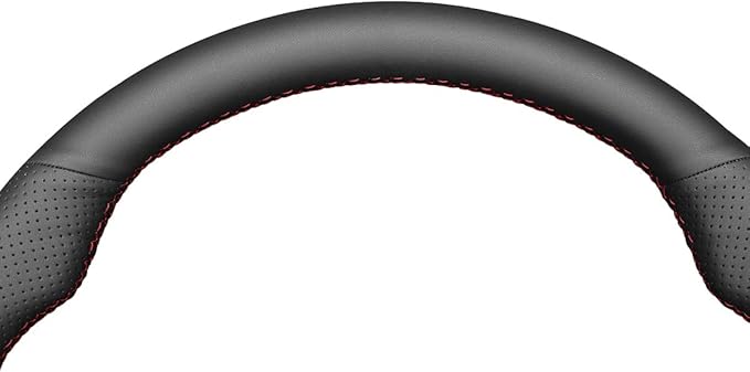 MEWANT Black Leather Steering Wheel Cover for Subaru WRX (STI) 2015-2019 / Levorg 2015-2019/ WRX Steering Wheel Cover