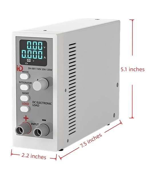 Programmable DC Electronic Load 120W, 0~150V, 0~20A, 0.1~999.9 ohm,Support CC(Constant Current), CV(Constant Voltage), CR (Constant Resistance), CP(Constant Power) Mode