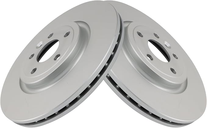 TRQ Front Brake Rotor Set G Coated Vented Compatible with 2017-2020 Jaguar F-Pace 2018-2020 Land Rover Range Rover Velar