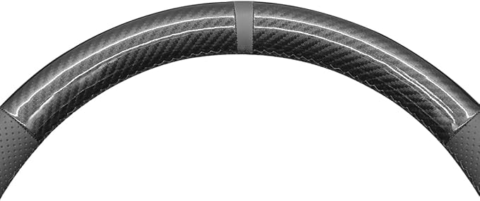 MEWANT DIY Black Artificial Leather PU Carbon Fiber Steering Wheel Cover for Chevy Blazer Silverado 1500 2500 Suburban