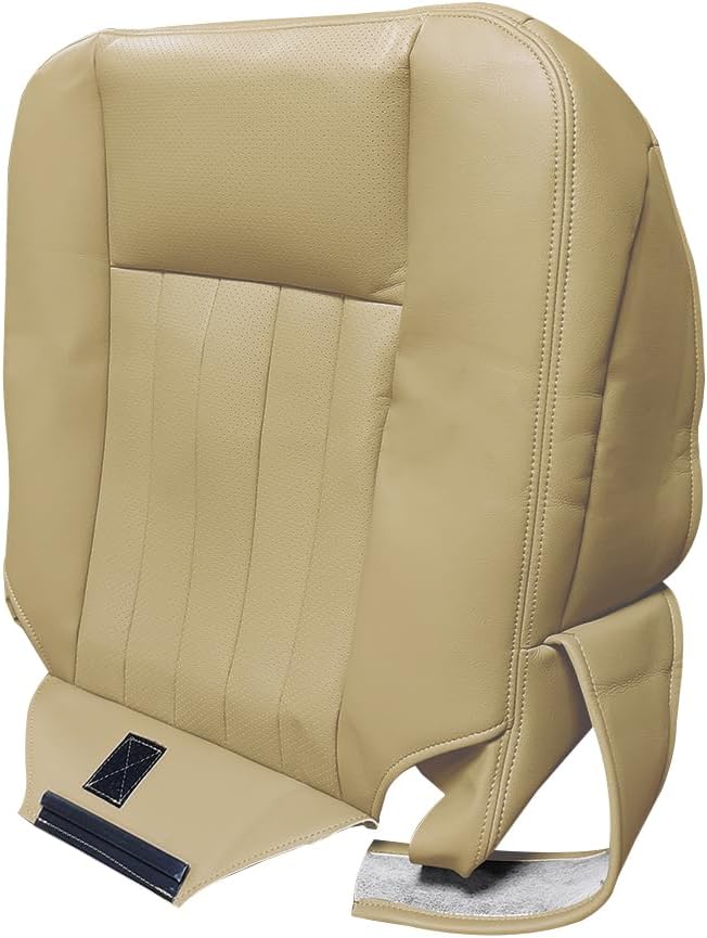 Driver Side Bottom Replacement Perforated Leather Seat Cover Tan Compatible with Lincoln Navigator 2005 2006，Not Suitable for 2003-2004
