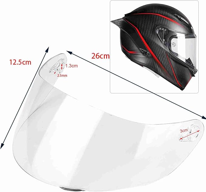 Motorcycle Helmet Face Shield Replacements, Motorcycle Helmet Visor Compatible with AGV K1 K1S K3 SV K5 K5S UV Protection (Clear)