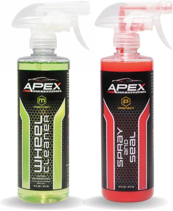 Apex Spray and Seal Bundle with Apex Wheel Cleaner - Ceramic Maintainer and Sealant - Proprietary Iron/Brake dust Remover - Professional Detailing Supplies