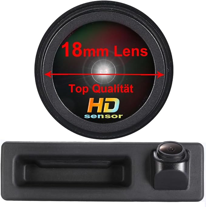 HD IP68 170° Rear View Reverse Trunk Handle Backup Camera Compatible with BMW F18 F35/F45 F46 F48 F80 520Li 525Li 530i 535Li 328Li 320Li/Z3 Z4 Z8 i3 /328i/F30 F31 F34 F32/F07 F10 F11/F26/F25/F15