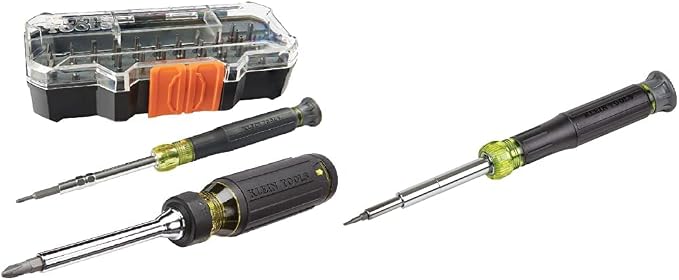Klein Tools Precision Driver Kit with Multi-Bit Screwdriver (32305) and All-in-One Repair Tool Kit with 39 Bits for Apple Products (32717), 2-Piece