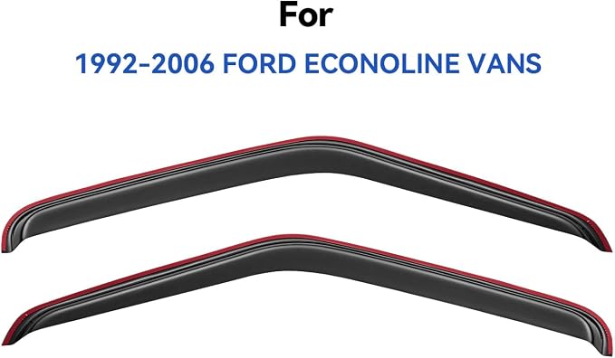 in-Channel Window Visors Rain Guards for 1992-2006 Ford E-150/E-250/E-350/E-450/E-550 Super Duty, Window Vent Wind Deflectors Visors Shades for 92-06 Econoline Cargo Van, 2PCS