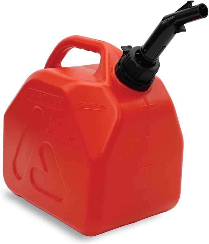LAUCO Portable Fuel Tank, Gas Container, 3 Gallon Gas & Diesel Container with Transfer Hose and Nozzle, Mobile Fuel Storage for Boats, Docks, Farm, Shop & Garage 87256