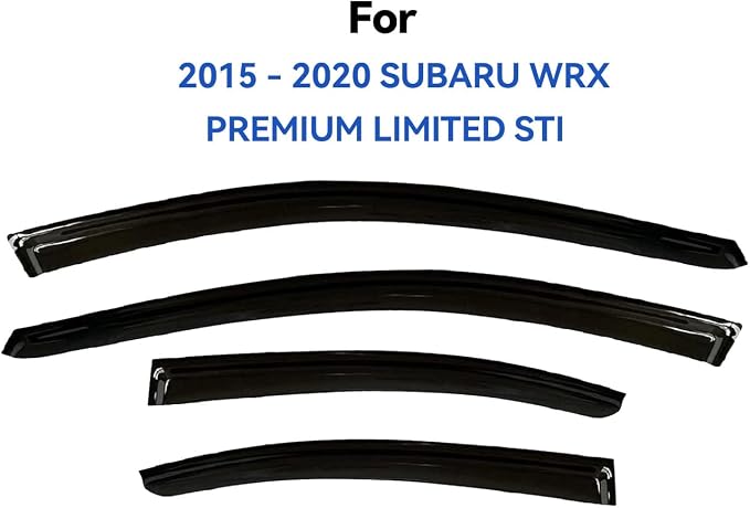 YQAUTEC Window Visors Rain Guards Shield Compatible with 2015-2021 Subaru WRX, Window Wind Deflectors Vent Shades for 15-21 Premium Limited STi