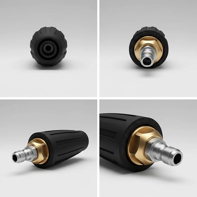 Turbo Nozzle Pressure Washer, Pressure Washer Nozzle, 360° Rotating 4000 PSI Turbo Nozzle with 1/4" Quick Connector 2.0 Orifice, 304 Stainless Steel for Driveway/Deck Clean(Grey)