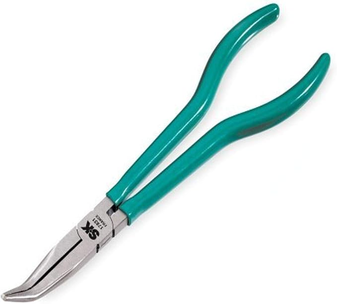 SK Tools USA Angled Tip Extra Long Needle Nose Pliers, 11" Long, 45 Degree Angle | 17831