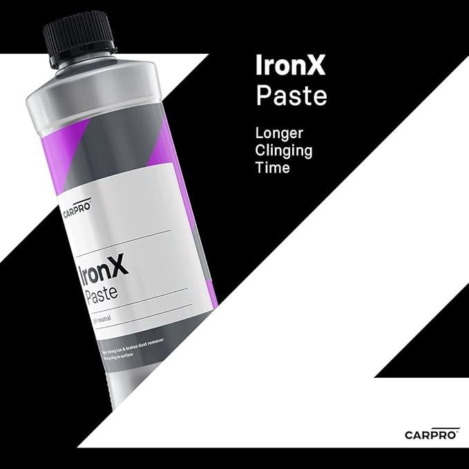CARPRO IronX Paste Concentrated Iron Remover - Clings to & Dissolves Baked on Brake Dust on Clear Coated, Chrome, or Alloy Wheels - 500ml (17oz)