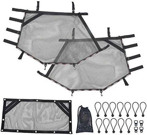 Goldfire Front Rear Window Wind Screen Shade Shield Cover Window Mesh Net Roll Cage Mesh Net Guard FIts for UTV Polaris RZR 570 800 1000 900 RZR XP Turbo 2015-2019, 2 Seater (Black)