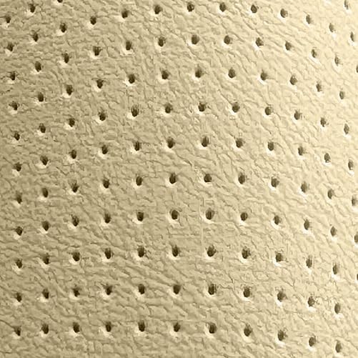 PINCTROT D Shaped Nappa Leather Steering Wheel Cover, Slim Fit No Bulk Design, One Piece Leather with Breathable Perforation, Fit Like Gloves, Flat Bottom 14.5-15 Inch(Nappa Light Taupe)