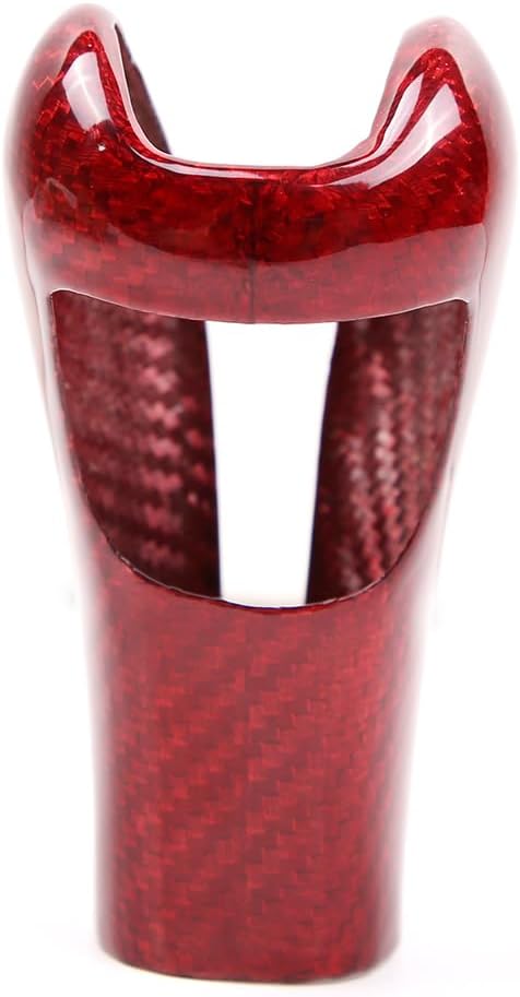 Real Carbon Fiber Source Manufacturer Automotive Interior Accessories Center Console Gear Shift Knob Decorative Protective Cover for Porsche 2011-2017 Cayenne (Red Carbon Fiber)