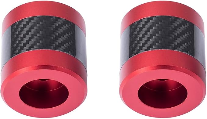 Advanblack ProTek Machined 1.25" Crash Bar Sliders Decorative Wheel Rotatable End For Front Engine Guard Harley Saddlebag Guards (Red CNC w/Carbon Inlay)