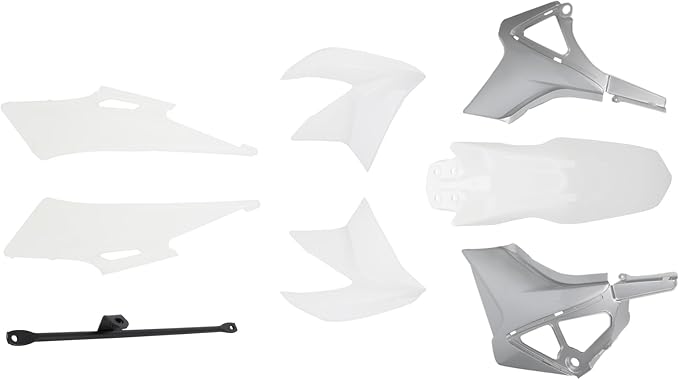 Hawk 250 Plastics Fairing Kit (All Years) - Premium PP Dirt Bike Bodywork Replacement with Fenders & Tank Guards - OEM Fitment White