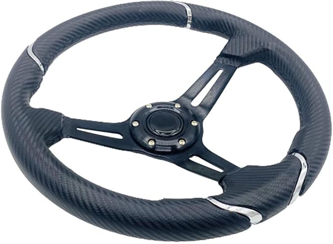 14" Carbon Fiber Golf Cart Steering Wheel for Yamaha EZGO RXV & TXT,Club Car DS and Precedent Steering Wheel Fit Most Golf Carts